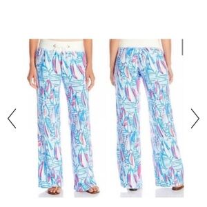 Lilly Pulitzer Beach Pant Sz M Red Right Return Beach Pant Sz M